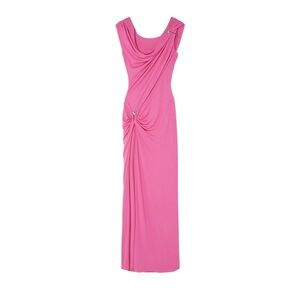 Versace safety pin gathered gown